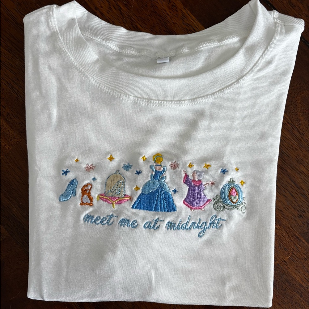 Women’s White 'Meet Me at Midnight' Graphic Short Sleeve Tee for Disney Trip